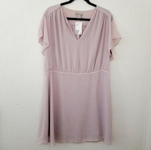 H&M Light Pink Chiffon Dress NWT